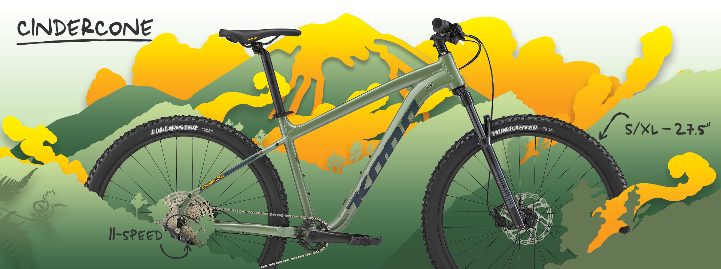 Kit Décalcomanies Kona Cindercone 1996 – VTT Rétro – Neuf